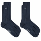 Palmes Men's Mid 2-Pack Sock in Navy