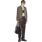 Dries Van Noten Navy and Brown Pieny Trousers