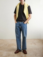Mr P. - Organic Cotton and Linen-Blend Piqué Polo Shirt - Brown