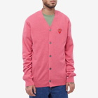 Comme des Garçons Play Men's Overlapping Heart Cardigan in Pink