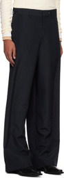 Karmuel Young Black Vacuum Wide Leg Trousers