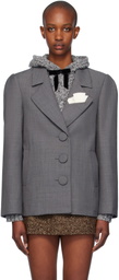 SHUSHU/TONG Gray Oversized Suit Blazer