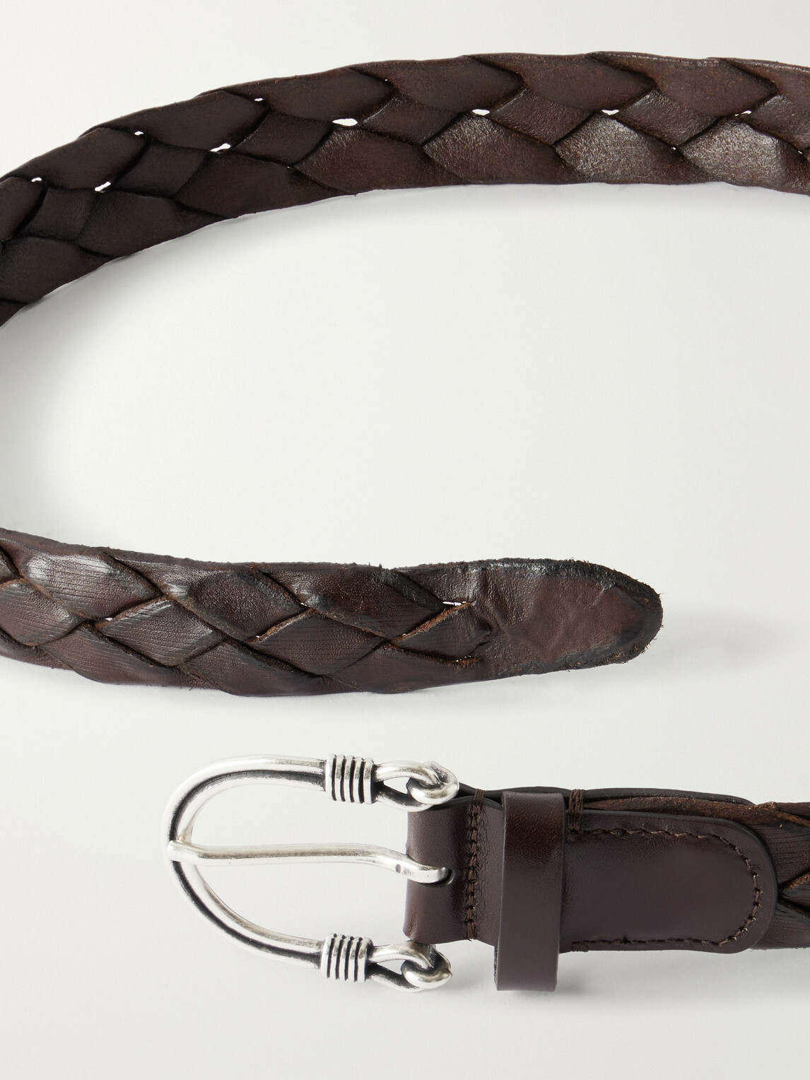 Anderson's - 3cm Woven Leather Belt - Brown