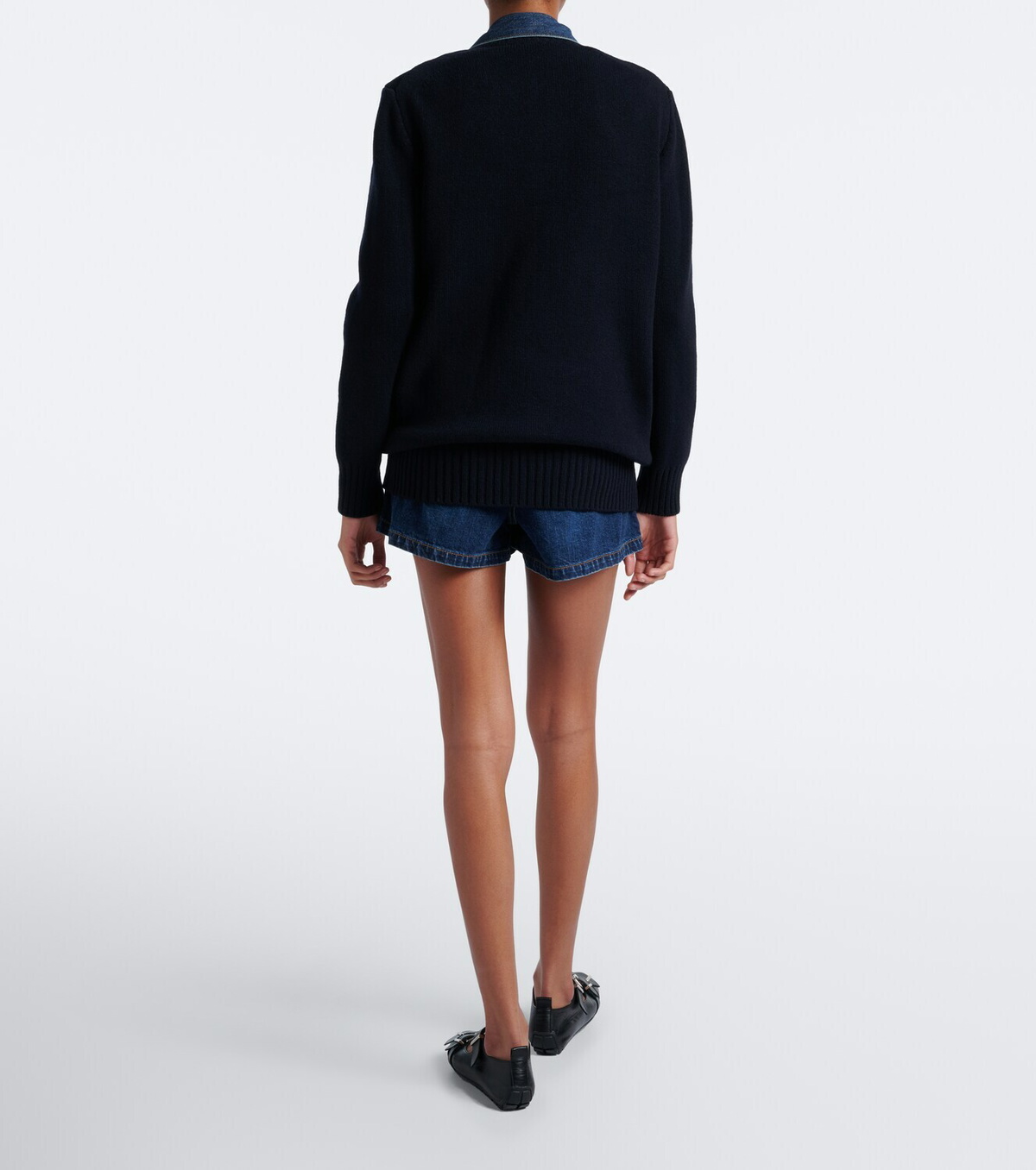 Sacai Belted denim shorts