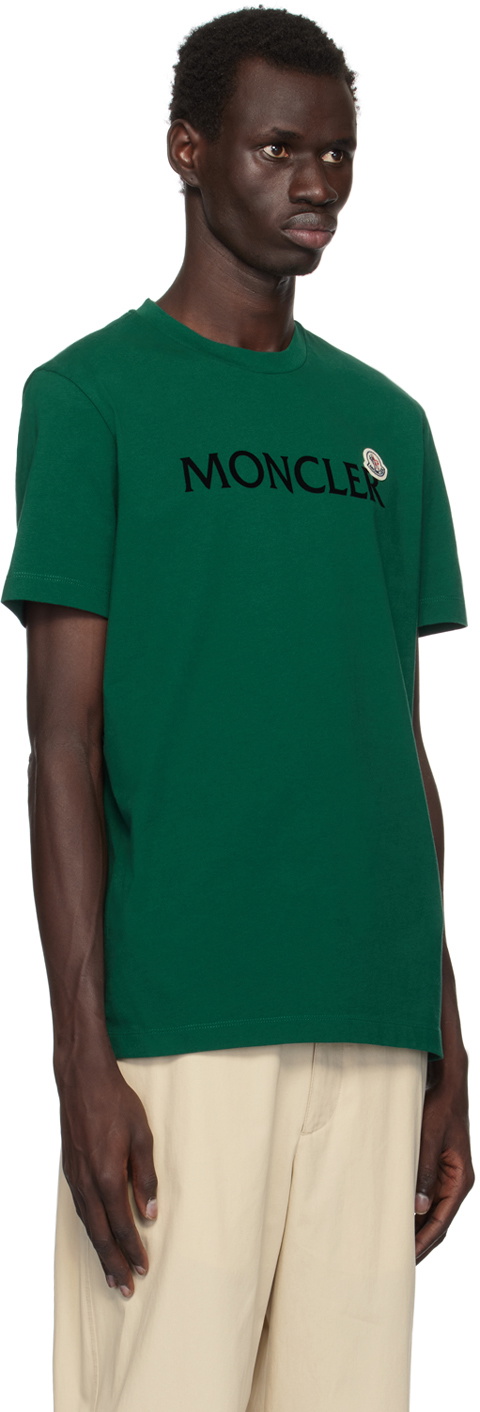Moncler Green Flocked Logo T-shirt Moncler