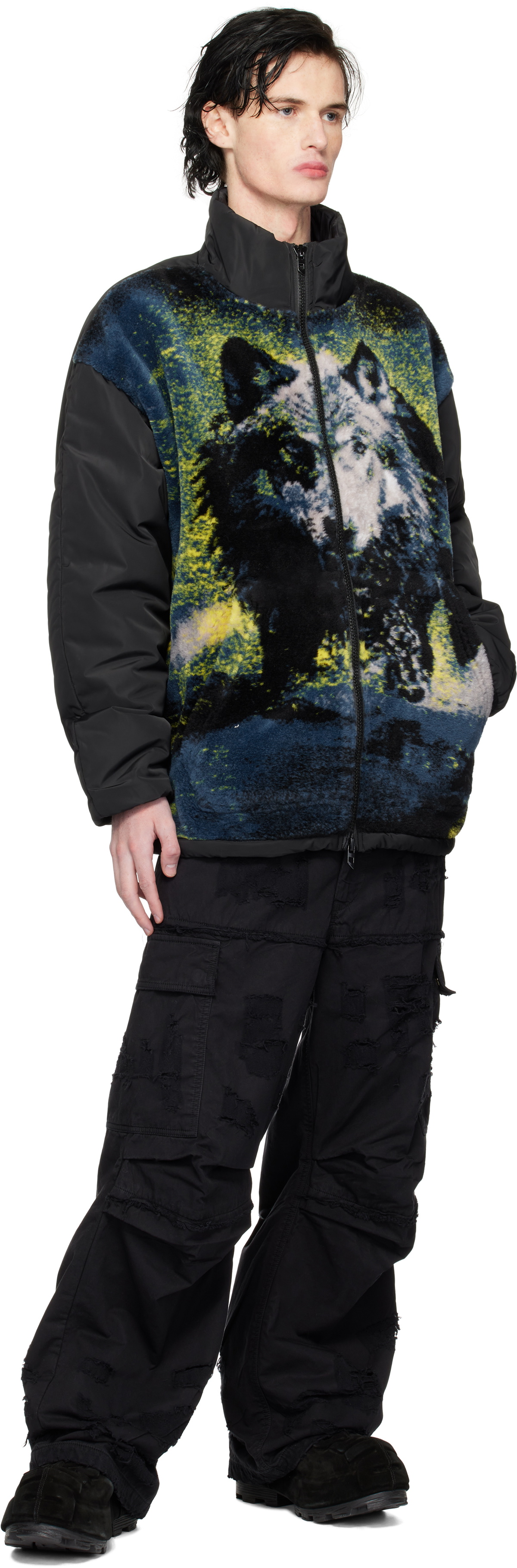 Diesel Black P-Oise Denim Cargo Pants Diesel
