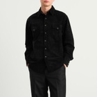 Carter Young Men's Suede Western Shirt in Black Sand