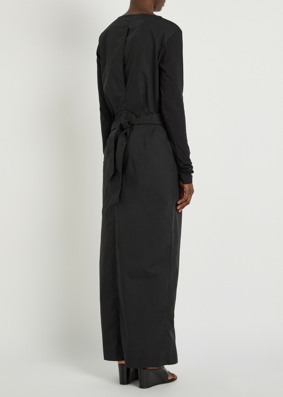Our Legacy Twisted Wrap-tie Cotton Dress Black