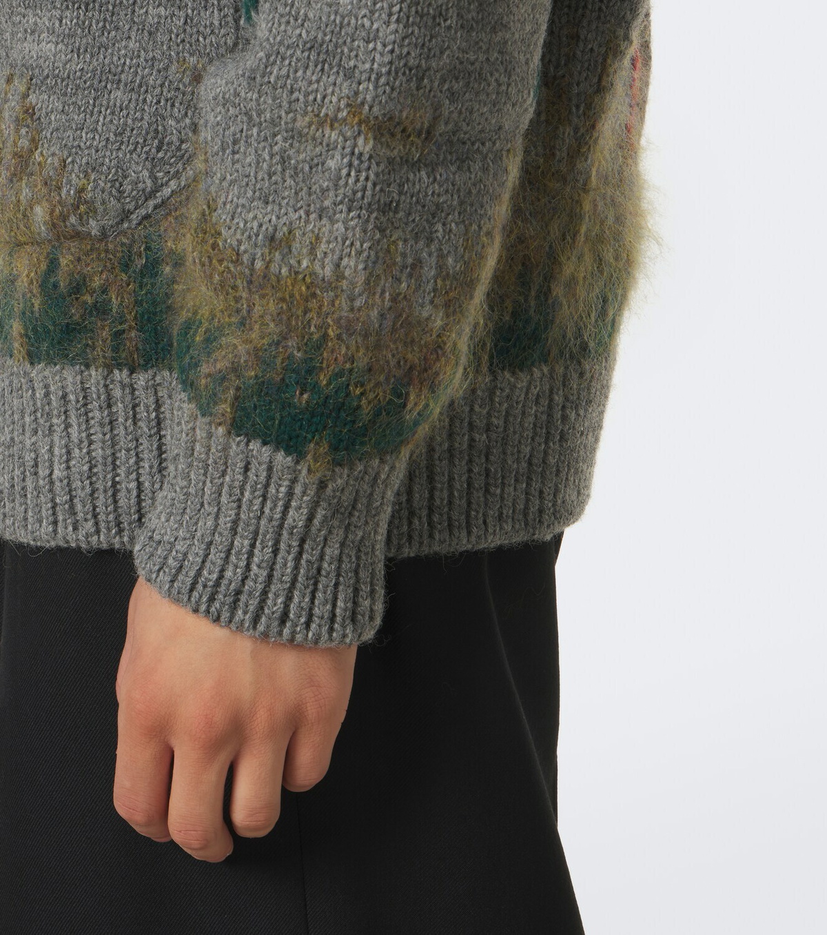 Junya Watanabe Intarsia wool and mohair-blend cardigan