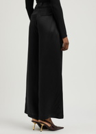 Aexae Wide-leg Silk Trousers Black