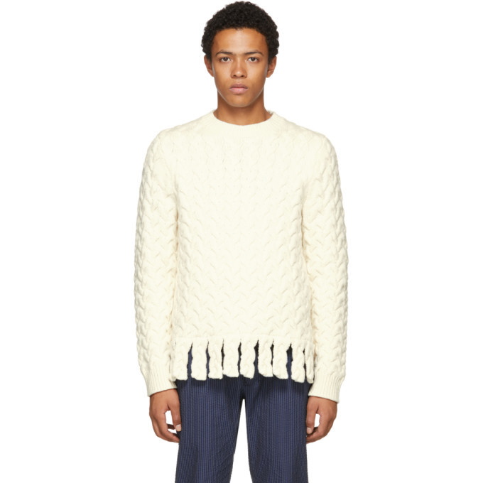 Photo: JW Anderson White Chunky Fringe Sweater