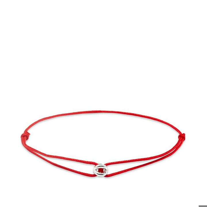 Photo: Le Gramme Men's Maillon Polished Cord Bracelet in Red 1g