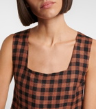 Asceno Checked linen top