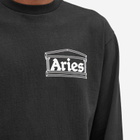 Aries Men's Long Sleeve Temple T-Shirt in Black