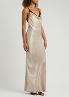 Bec & Bridge Arabella Backless Satin Maxi Dress Beige