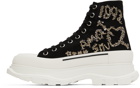 Alexander McQueen Black Slick Platform Sneakers