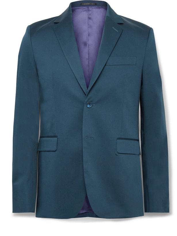 Photo: PAUL SMITH - Cotton-Blend Sateen Suit Jacket - Blue