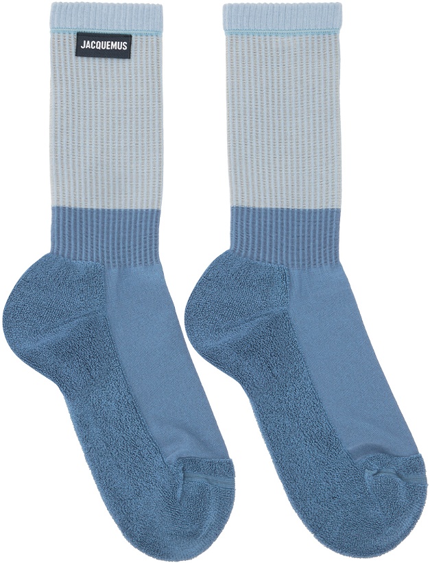 Photo: JACQUEMUS Blue 'Les Chaussettes À L'Envers' Socks