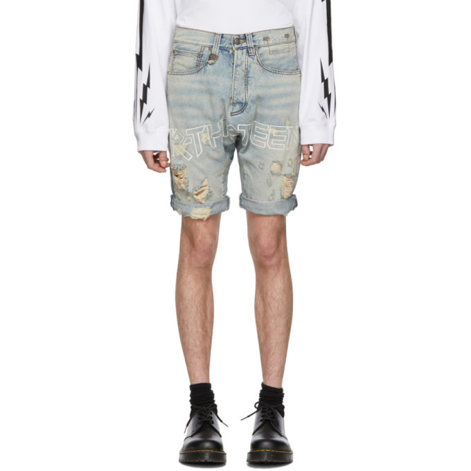 R13 Blue Denim Ian Shorts R13