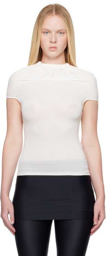 Photo: ALAINPAUL White Gathered Neck Tank Top