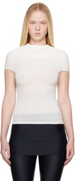 ALAINPAUL White Gathered Neck Tank Top