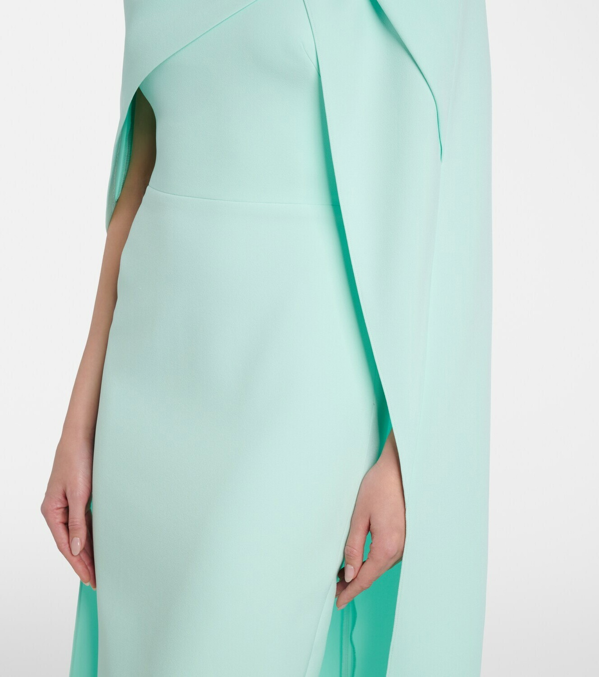 Safiyaa Oria caped crêpe midi dress