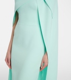 Safiyaa Oria caped crêpe midi dress