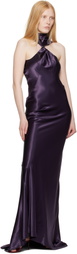 The Attico Purple Twisted Maxi Dress