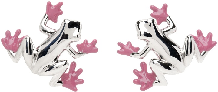 Photo: YVMIN Silver & Pink Tree Frog Earrings