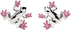 YVMIN Silver & Pink Tree Frog Earrings