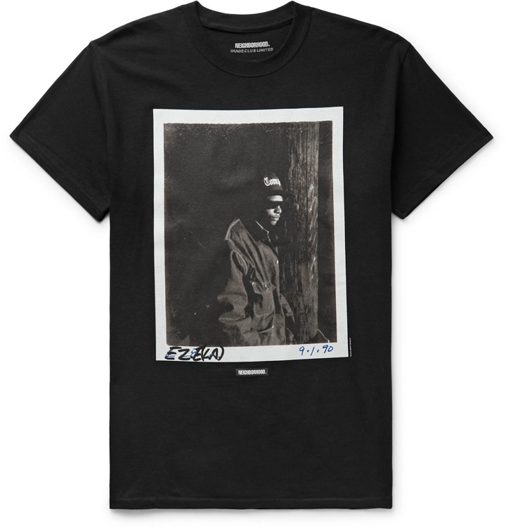 Photo: Neighborhood - Image Club Limited N.W.A. Printed Cotton-Jersey T-Shirt - Black
