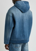Valentino Hooded Denim Jacket Mid Blu