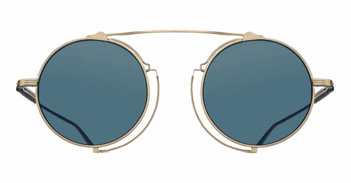 Photo: Matsuda M3154 - Brushed Gold / Blue Grey Sunglasses