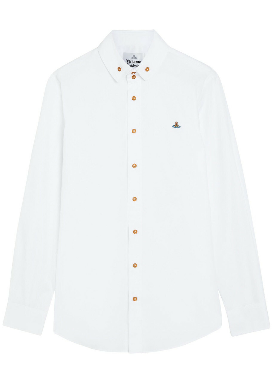 Vivienne Westwood Krall Logo-embroidered Cotton-poplin Shirt White