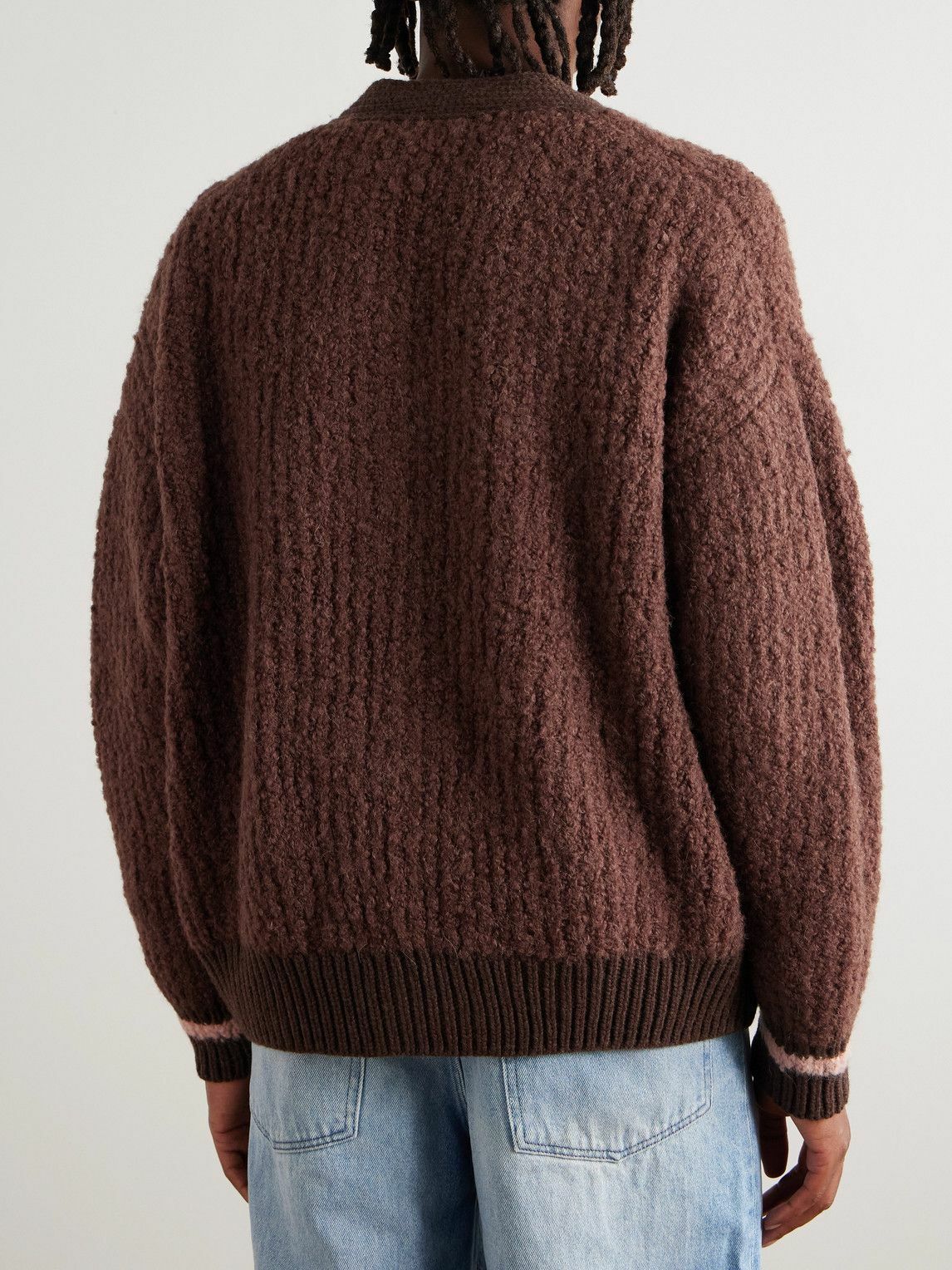 A Kind Of Guise - Ribbed-Knit Virgin Wool-Blend Cardigan - Brown