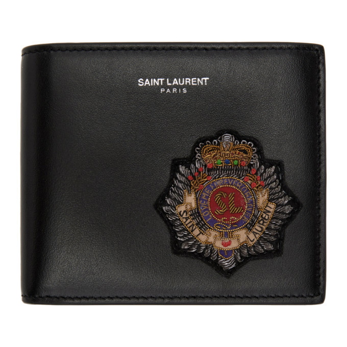 Photo: Saint Laurent Black Logo Badge Bifold Wallet