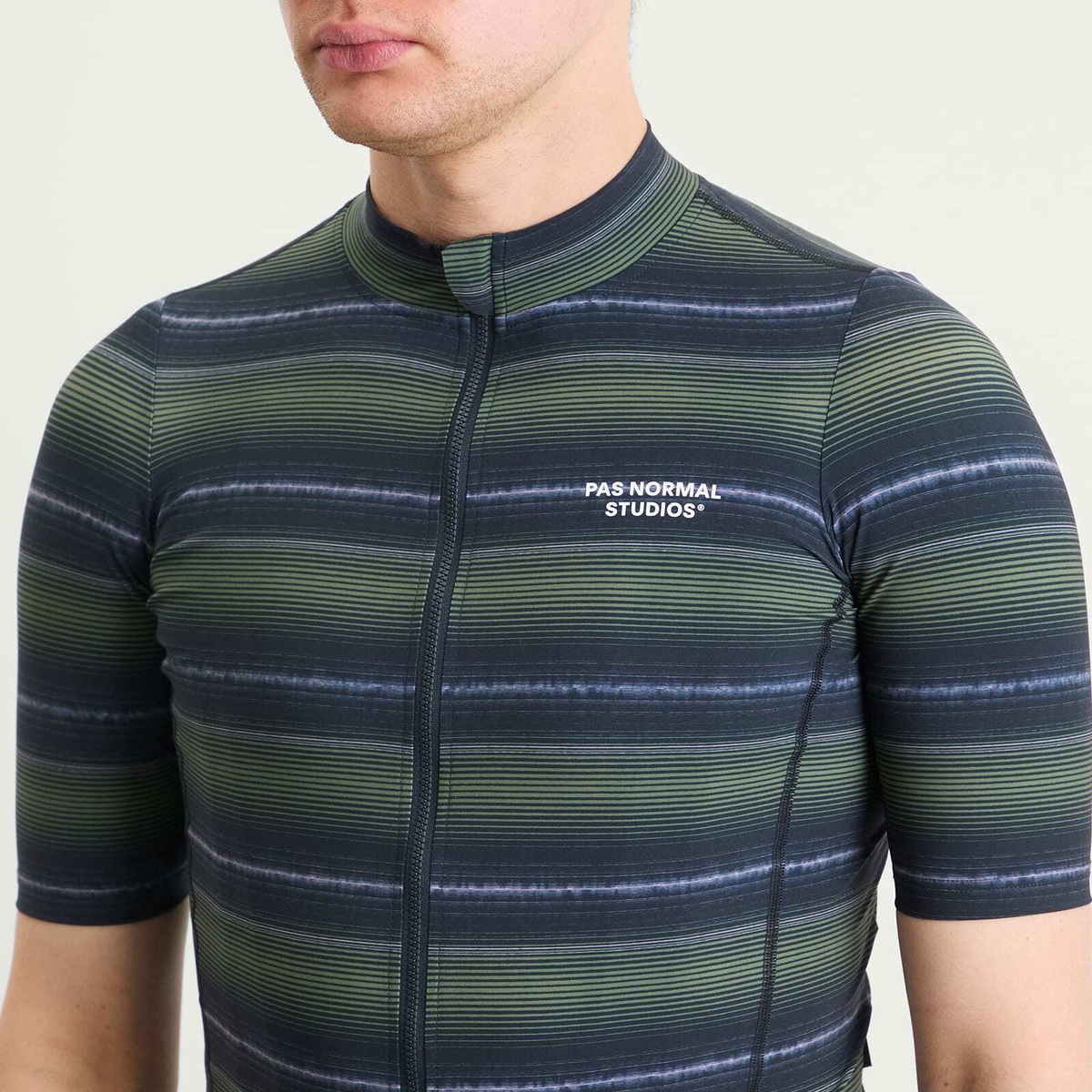 Pas Normal Studios Men's Essential Jersey in Light Olive Stripe