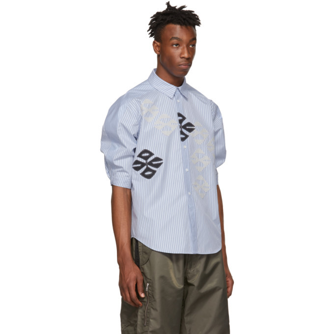 Kiko Kostadinov Blue and White Calcutta Shirt Kiko Kostadinov