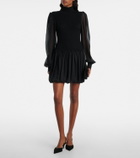 Frame Ribbed-knit wool and silk minidress