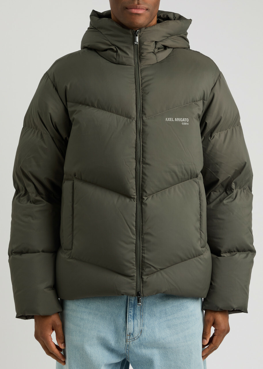 Axel Arigato Logo Quilted Shell Jacket Dark Grey