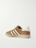 adidas Originals - Gazelle Indoor Leather and Nubuck-Trimmed Basketweave Cotton Sneakers - Brown