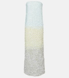 Là Fuori Embellished silk bustier dress