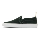 Common Projects Green Suede Slip-On Sneakers