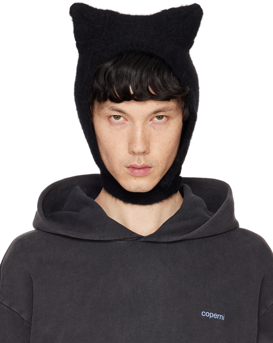 Coperni Black Knitted Horn Balaclava
