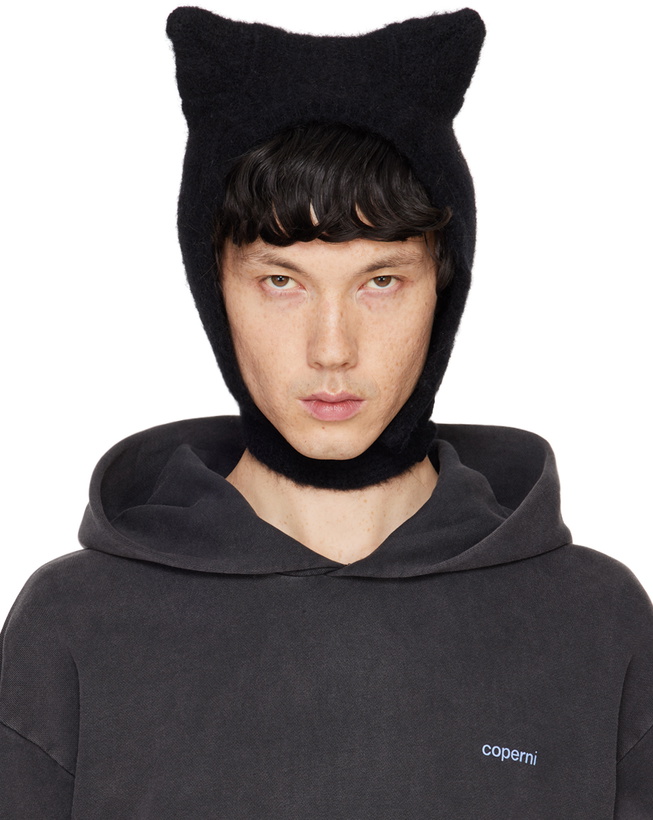 Photo: Coperni Black Knitted Horn Balaclava
