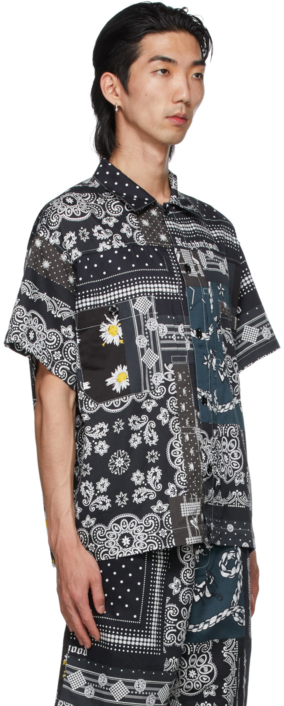 トップス NEIGHBORHOOD BANDANA TYPE-B SHIRT BLACK Neighborhood Black Bandana Type-B Short Sleeve Shirt Neighborhood