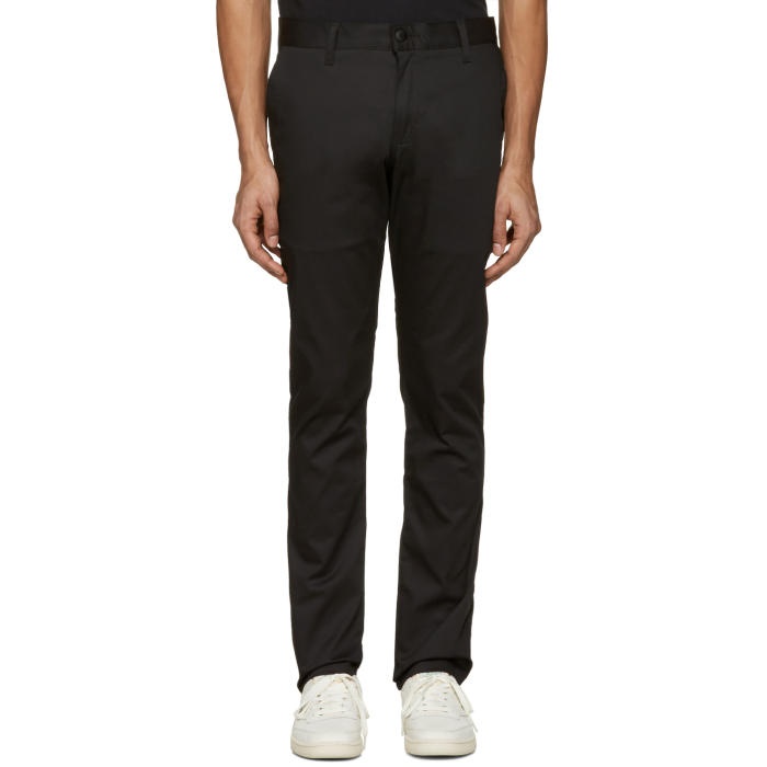 Photo: Naked and Famous Denim Black Slim Chino Trousers