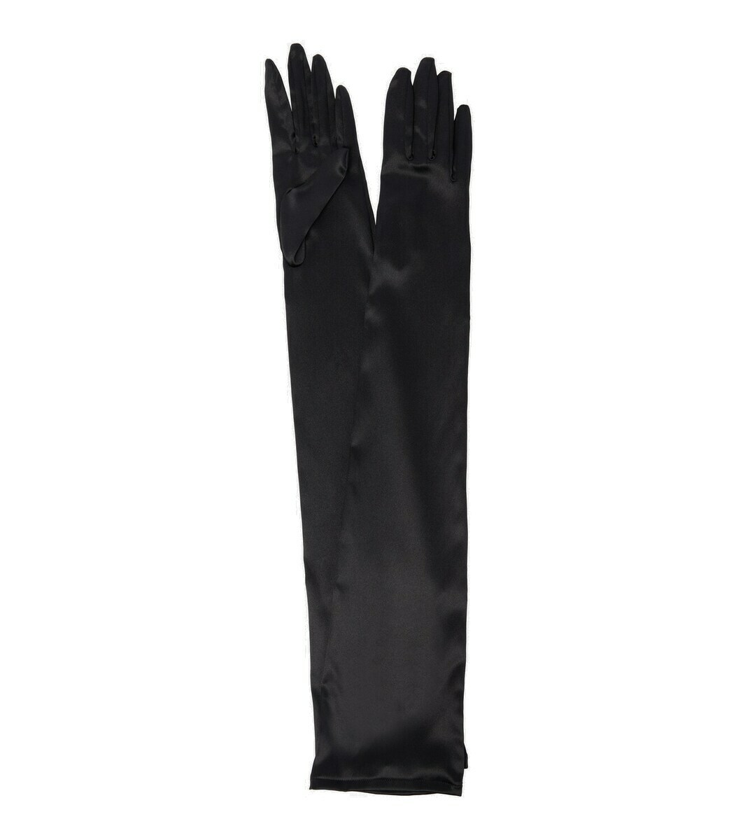 【関税＆送料込み】Dolce & Gabbana Gloves Dolce & Gabbana Black Short Gloves Dolce & Gabbana