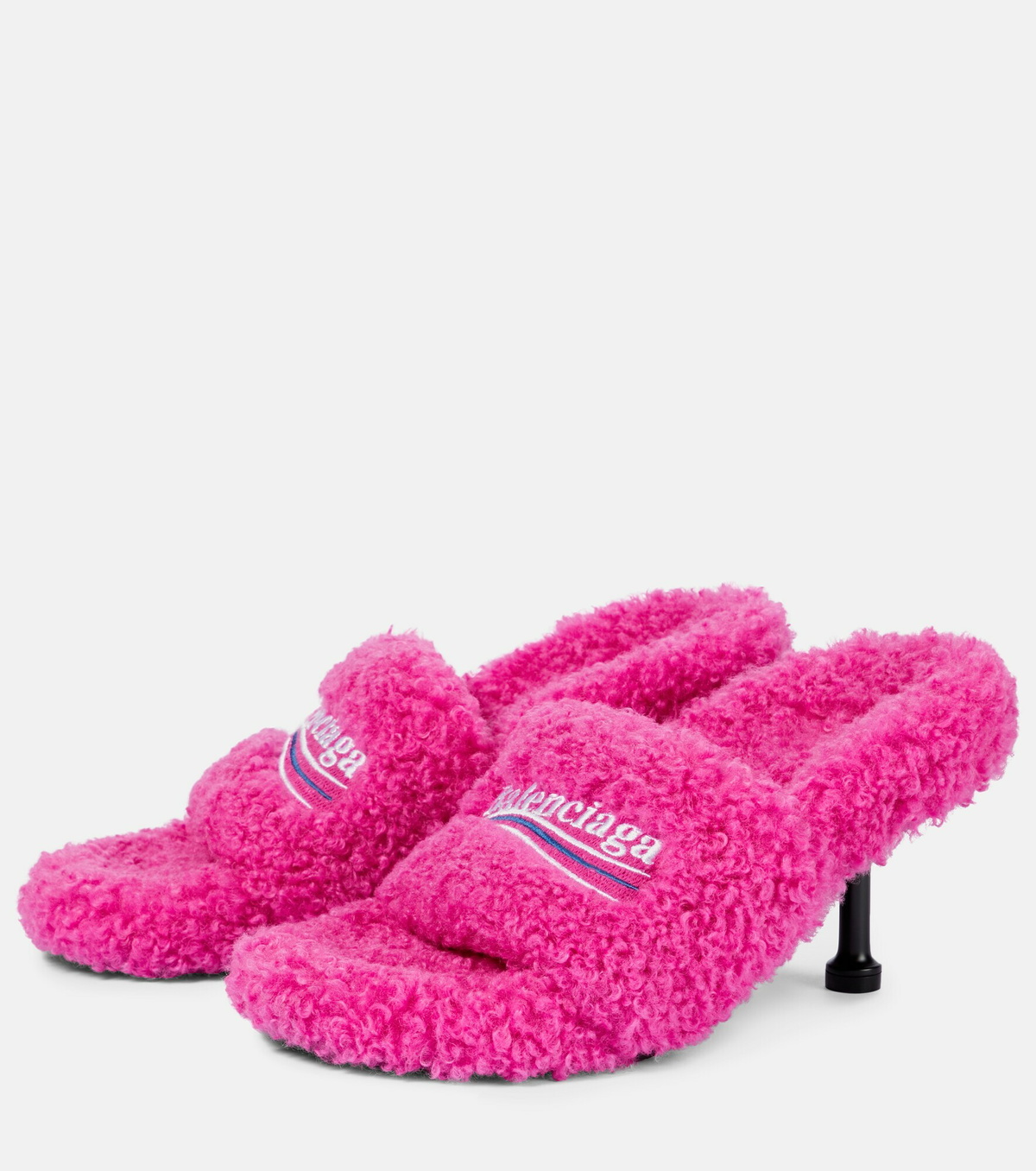 Balenciaga - Furry 80 faux shearling sandals Balenciaga