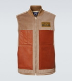Junya Watanabe Leather-trimmed cotton and wool vest